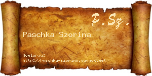 Paschka Szorina névjegykártya